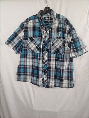 Eight 732 Men's 5XL Plaid Short Sleeve Button-Up Shirt